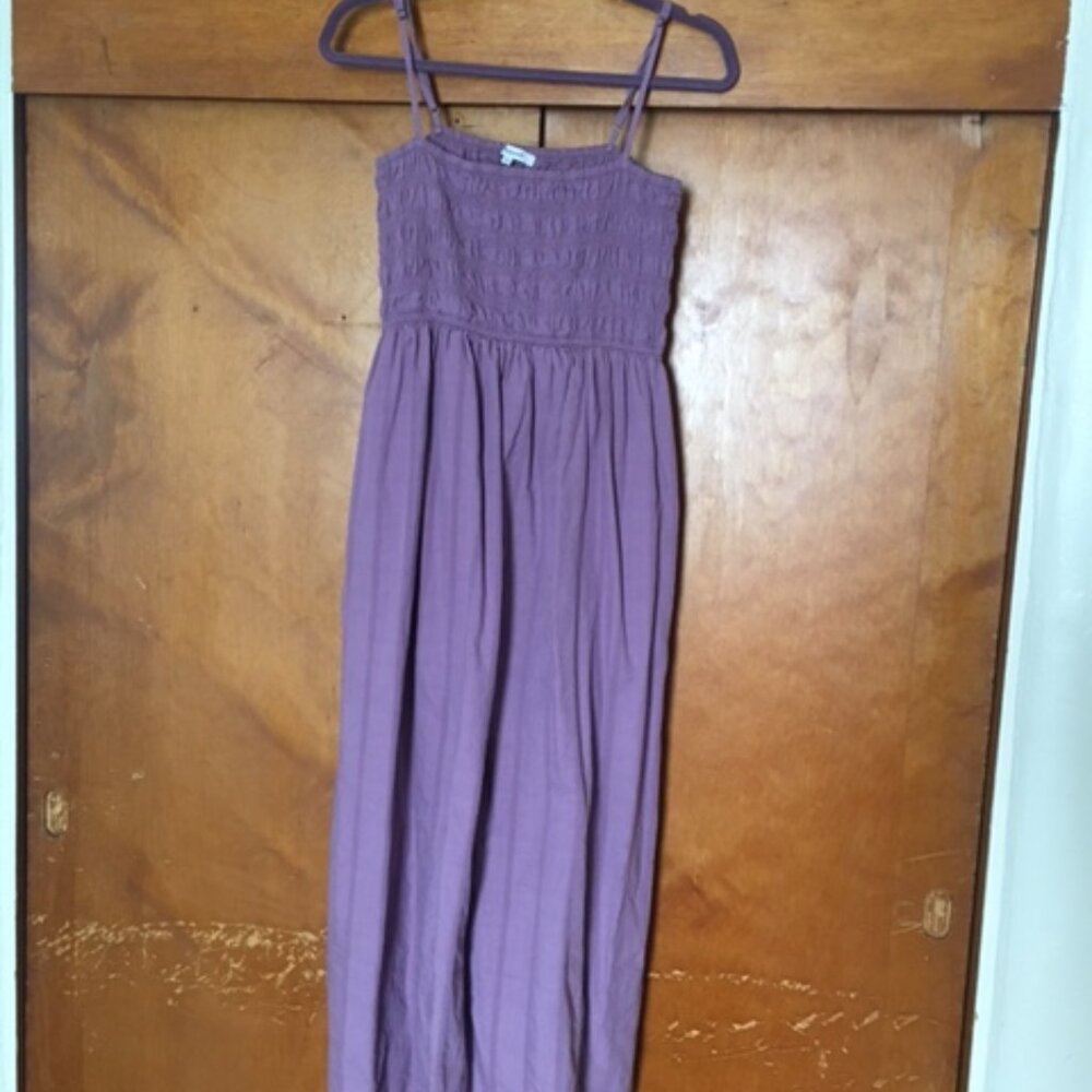 Madewell Theo Sleeveless Cotton Midi Dress Antique Purple